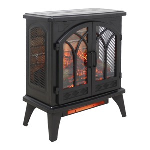SEVOBAL Fireplace Insert Heater Mantel 3D Flame Quartz Fireplace Stove Bottom Air Outlet Fire Place Panoramic 3-Side View, Black, 28.15"*15.35"*26.57" - 1 of 4