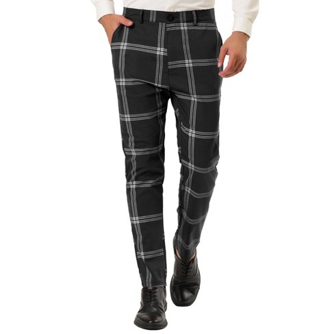 Lars Amadeus Men's Plaid Casual Slim Fit Flat Front Checked Printed ...