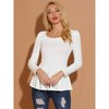 INSPIRE CHIC Women's Long Sleeve Scoop Neck Casual Peplum Shirt - 3 of 4