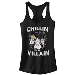 Juniors Womens Disney Princesses Chillin' Like a Villain Frame Racerback Tank Top - 1 of 4
