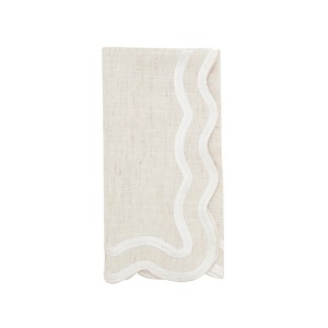 Saro Lifestyle Scalloped Border Napkin (Set of 4) - 1 of 4