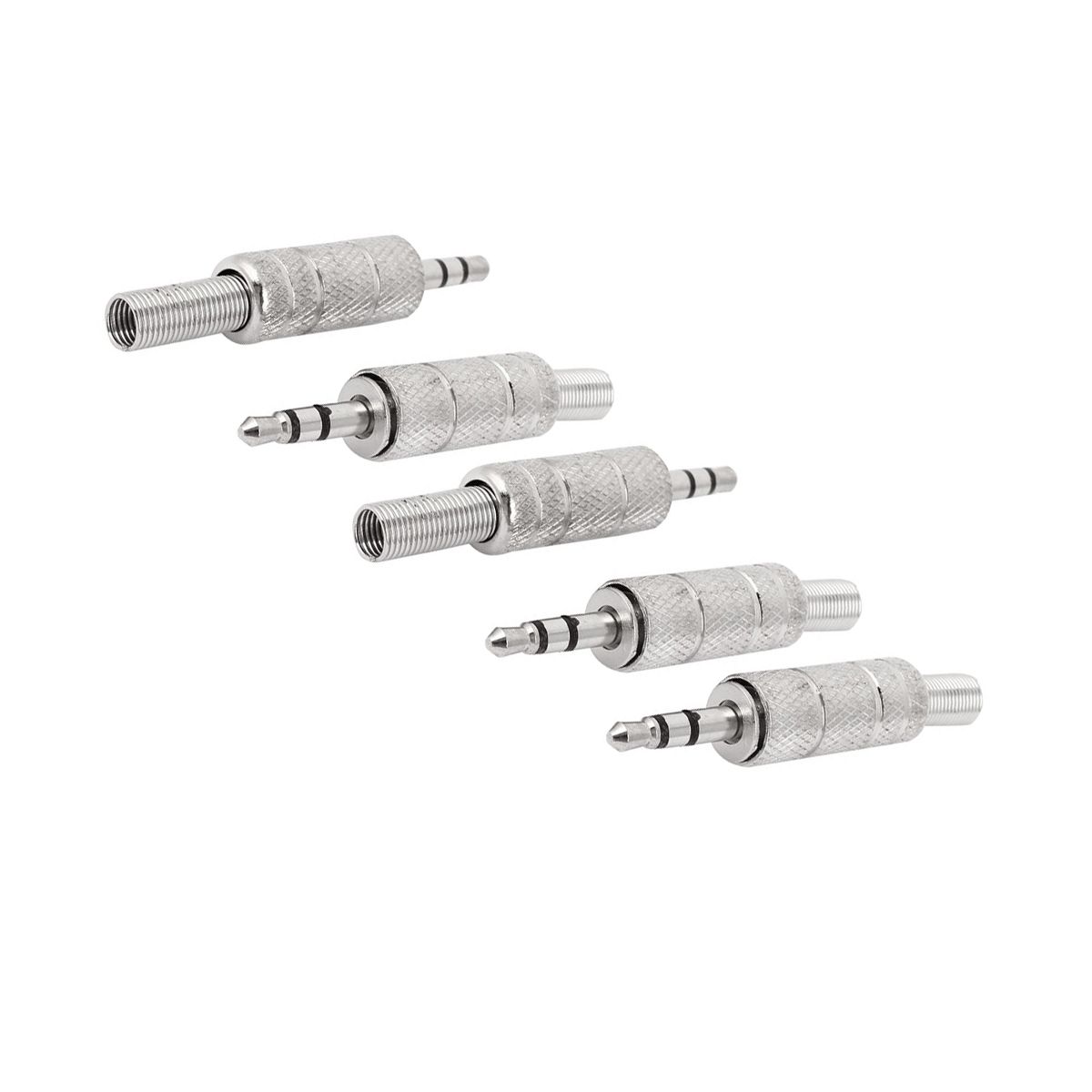 Unique Bargains Stainless Steel Solder Type Stereo Audio Jack 5 Pcs - thumbnail 3