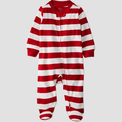 Baby Organic Cotton Striped Sleep N' Play - little planet by carter's White/Red Newborn