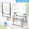 Costway 2pcs Patio Folding Portable Dining Chairs Metal Frame Armrests Garden Outdoor Black/Gray/White - 3 of 4