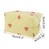 Unique Bargains Quilted Stripe Strawberry Square Makeup BaG 1 Pc - 2 of 4
