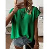 Womens Summer Cap Sleeve Tops Trendy Casual Crew Neck Knit Lightweight Sweater Pullover Top - 4 of 4