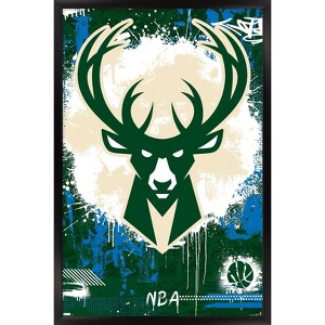 Trends International NBA Milwaukee Bucks - Maximalist Logo 23 Framed Wall Poster Prints - 1 of 4