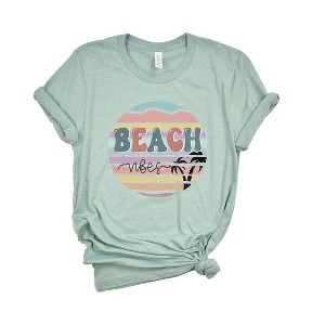 Simply Sage Market Women's Beach Vibes Stripes Short Sleeve Graphic Tee - 1 of 3