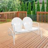 Northlight 48.25" Outdoor Retro 2-Person Metal Tulip Double Glider Patio Chair, White - 2 of 4