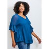 Avenue Women's Plus Size Harlow Frill Detail Blouse - 4 of 4