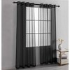 Home Mart Goods Black Sheer Window Grommet Curtain Set 84" Inches Long ( 2 Panels) - 2 of 4