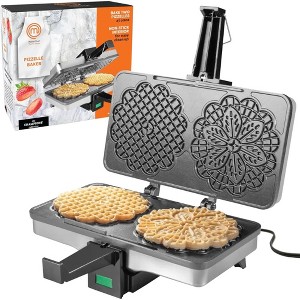 MasterChef Pizzelle Maker - Non-stick Electric Pizzelle Cookie Baker Press  Make Two 5-Inch Italian Waffle Cookies at Once - 1 of 4