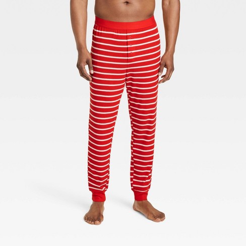 Red and white striped best sale pajama bottoms