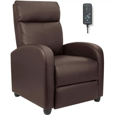 LACOO Faux Leather Home Theater Recliner with Massage Backrest