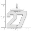 Black Bow Jewelry Sterling Silver, Athletic Collection, Large Polished Number 27 Pendant - 2 of 3