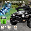 Ride On Truck for Kids, 12V Battery Powered Toy Car with Remote Control, Spring Suspension, LED Headlight and Music, for 3-5, Black - 2 of 4