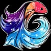 Men's Design By Humans Colorful Betafish Sparkles By GalacticBetta T-Shirt - 2 of 2