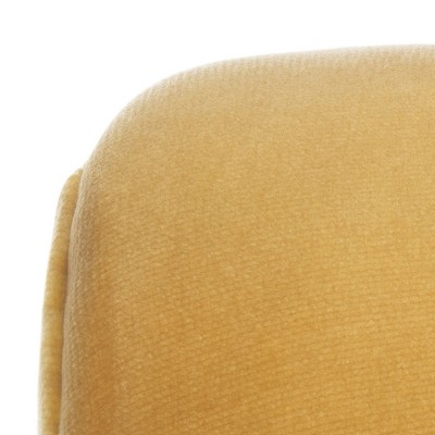 Transitional Mustard Velvet Parsons Dining Chair with Gold Legs