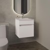 SEVOBAL Bathroom Vanities 18 Inch Floating Vanities with One Cabinet and Two Shelves for Bathroom Storage, White, 23.23"*23.23"*11.81" - 3 of 4