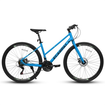 YONWAY 700Cx35 Wide Tires Road Bike with Aluminum Alloy Wheels, 21-Speed Gear System, Disc Brakes, for Urban Commuting