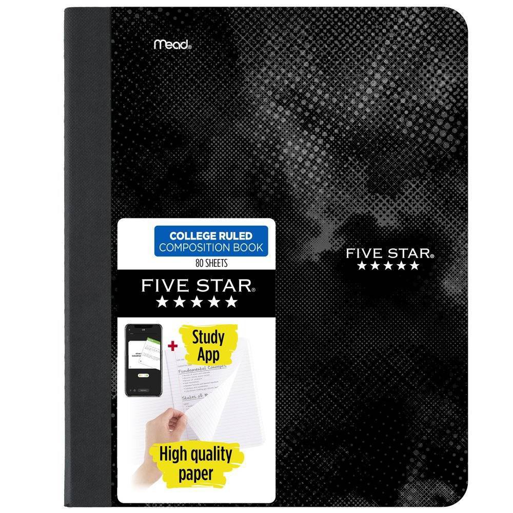 Five Star Active Comp Book Black 80ct