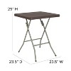 Flash Furniture 1.95-Foot Square Brown Rattan Plastic Folding Table - image 4 of 4