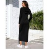 Womens Maxi Hooded Sweatshirt Dress with Front Pocket Long Sleeve Slit Sweatshirts Dress Drawsting Hoodie Comfy Sheath Dress - 2 of 4
