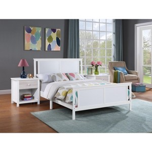 PAGED Twin Size Toddler Bed Wooden Baby Bed Frame with Reversible Panel, Headboard and Footboard for Bedroom - 1 of 4