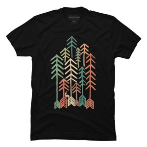 Men's Design By Humans Deer In The Arrow Wilderness By radiomode T-Shirt - 1 of 2