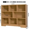 Book Shelf, Cubes Storage Organizer, Freestanding Bookshelf Cube Shelf for Bedroom, Living Room, 3-Tier Open Bookshelf Wooden Bookcase - 2 of 4