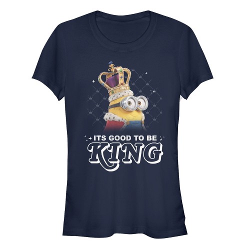 Juniors Womens Despicable Me Minion Good To Be King T-shirt - Navy Blue -  2x Large : Target