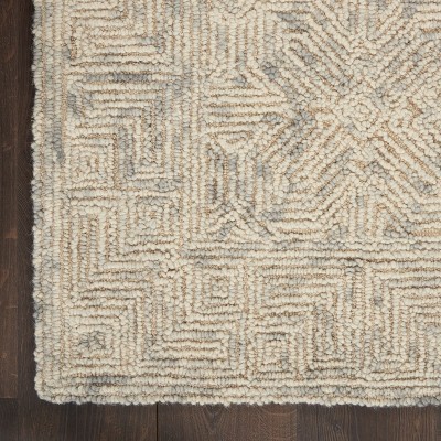 Handmade Tufted Wool Beige/Grey Area Rug 2'3" x 7'6"