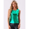 INSPIRE CHIC Women's U-Neck Stretchy Slim Fit Shiny Sparkly Metallic Tank Top - 3 of 4