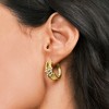 Ross-Simons 0.15 ct. t.w. Diamond Cluster Hammered Hoop Earrings in 18kt Gold Over Sterling - 4 of 4