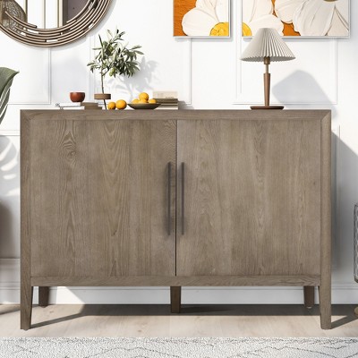 VYNXARIA U-Style Wooden Storage Cabinet with 2 Doors & Metal Handles - Versatile Sideboard