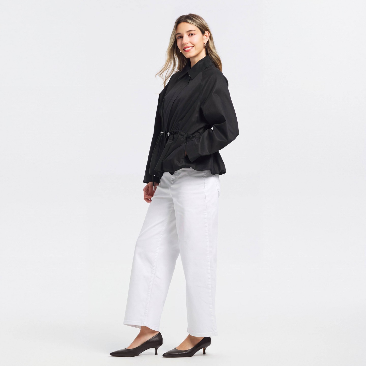 Женская куртка A New Day Long Sleeve Zip-Up Bubble, цвет: Чёрный — фото 4