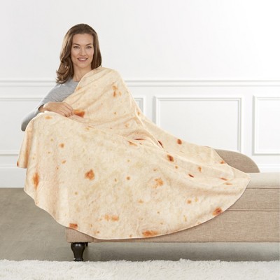 Lakeside Tortilla Blanket - Humorous Novelty Throw Blanket - Gag Gift for Kids, Adults