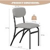 Dining Chair Set of 2, Upholstered Dining Chairs With Black Metal Legs, Farmhouse Kitchen Dining Chairs, Fabric Upholstered Side Chairs - 2 of 4