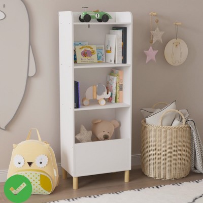 Bookshelf for Kids, 2-in-1 /3-Tier /4-TierChildren's Bookshelf Kid's Book Display Toy Storage Cabinet Organizer Bookcase