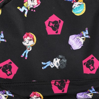 KPop Demon Hunters Chibi Saja All-Over Print 16.5" Adult Black Quick Turn Backpack — фото 3