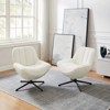 HOMLUX Modern Swivel Accent Chair Fabric Upholstered Lounge Chairs with Metal Legs Armless Sofa Chairs for Living Room&Bedroom,Off White - 3 of 4