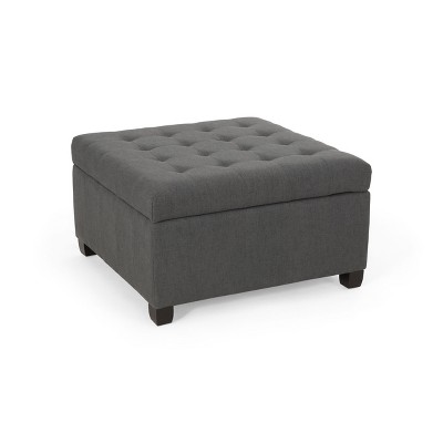 NicBex Modern 31" Square Storage Ottoman Wood Footstools with Button Tufted Top for Bedroom and Living Room
