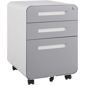 Vynxaria 3-Drawer Black Office File Cabinet - Versatile Utility Storage Cabinets with Anti-Tilt Wheels - 1 of 4