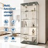 Glass Display Cabinet with LED Light, Tempered Glass Curio Collection Display Showcase with 5 Shelves and Lock, 2 Door Curio Cabinets for Living Room - 4 of 4