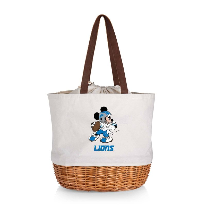 NFL Detroit Lions Mickey Mouse Coronado Canvas and Willow Basket Tote - Beige Canvas, 1 of 6