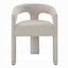 Royal Hampton Set of 2 Side Dining Chair, Rounded Back, Modern White Chenille - 3 of 4