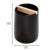 iDesign Toothbrush Holder with Wood Divider - Set of 2 - Matte Black - 4 of 4