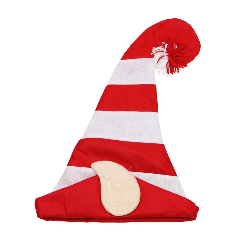 Northlight 22" Red and White Striped Unisex Adult Christmas Elf Hat - One Size, 1 of 2