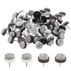 Unique Bargains Wooden Chair Sofa Cabinet Table Leg Floor Protector Round Nail-on Felt Pads 72 Pcs - 1 of 3