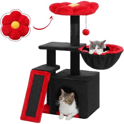 Heybly Cactus Cat Tree for Indoor Cats, 32'' Small Cat Tower Cat Condo with Sisal Scratching Ramp